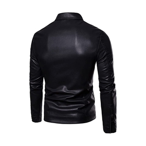 Chaqueta de cuero de diseño único para hombre, chaqueta de cuero de alta Fabricación, ajustada, elegante, para invierno - Product Image 4
