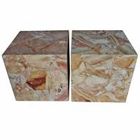 Grande Table d'appoint Onyx Cube, Flair Cube Onyx brun, Vintage onyx marbre cube