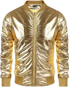 사용자 정의 로고 100% 폴리 에스테르 새틴 폭격기 야구 겨울 레터맨 재킷 남성 재킷 저렴한 골드 새틴 대표팀 재킷 남성용