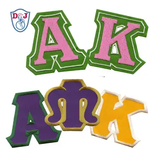 Mega Greek Letter Patches Embroidered Emblem Iron On Appliques Sorority Fraternity Patches