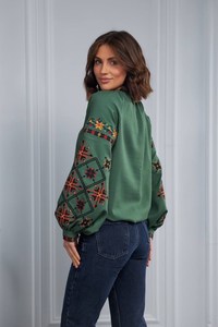 2025 Venta caliente ucraniano bordado Top y blusa borlas Mujer elegante fiesta desgaste Tops para adultos cuello en V manga de globo - Product Image 4