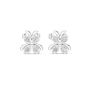 Venta al por mayor con certificado GRA Trébol de cuatro hojas S925 Pendientes de compromiso de boda de moissanita de plata para mujer - Product Image 4