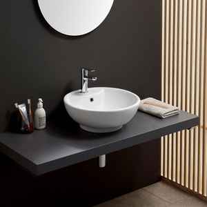 Lavabo rond blanc pour comptoir - Product Image 2