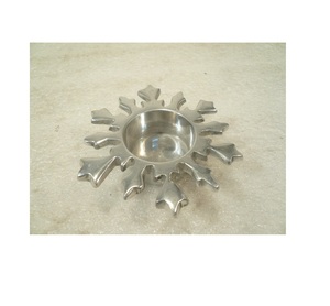 Silver Aluminium <b>Snowflake</b> Tealight Candle Holders for Home Hotel Table Top Decorative Item Candle Holder - Product Image 6