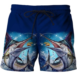 Shorts de bain décontractés pour hommes, personnalisables, à séchage rapide, respirants, en polyester et coton, avec cordon de serrage, imprimés numériquement - Product Image 5