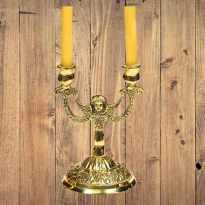 Classic Brass Handmade Candlestick Holder with Polished <b>Lacquered</b> Finish for Home Decoration and Christmas by WB INC INDIA - Product Image 2