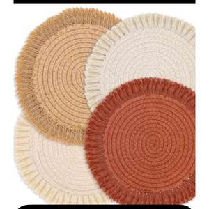 แผ่นรองจานทำมือจากปอกระเจาอย่างดี เป็นมิตรกับสิ่งแวดล้อม ผลิตจากผ้าฝ้ายดอริ เหมาะสำหรับใช้ในบ้าน ร้านกาแฟ ร้านอาหาร และโรงแรม - Product Image 4