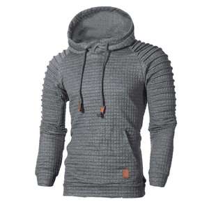 Sweat à capuche jacquard surdimensionné zippé pour homme – Chaud, respirant, écologique, en polaire polyester/coton anti-boulochage pour l'automne - Product Image 3
