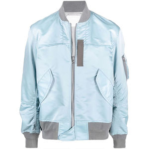 OEM Wholesale High Quality Winter Windproof Plain Winter Satin <b>Flight</b> <b>Jacket</b> Custom Bomber <b>Jacket</b> for <b>Men</b> - Product Image 6