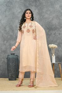 Dernier créateur, tissu de soie pure, tenue scintillante, meilleur travail à la main, mode féminine, tenue de fête, vente chaude, Salwar Kameez Kurti Indian - Product Image 5