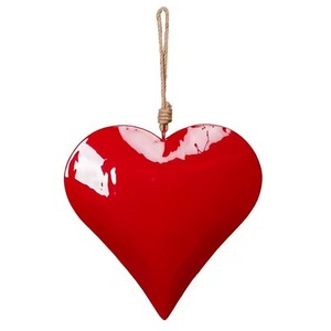 Decoración Moderna de Pared con Forma de Corazón Rojo de Metal para Navidad, Accesorio para el Hogar Ecológico y Duradero - Product Image 1
