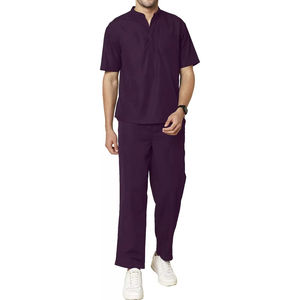 Uniformes Médicos Personalizados para Hombres Adultos, Traje de Médico de Algodón Transpirable de Manga Corta, Conjuntos de Uniformes de Hospital - Product Image 2