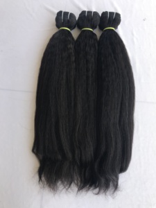 100% brut indien Temple vierge non traité 24 ''crépus droite doux Extensions de cheveux humains simple dessiné Double Machine trame 12 - Product Image 2