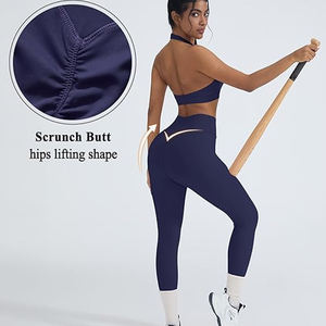 Nouveauté été, ensemble de shorts de yoga pour femmes, sans couture, sexy, col bas, séchage rapide, vêtements de sport - Product Image 3