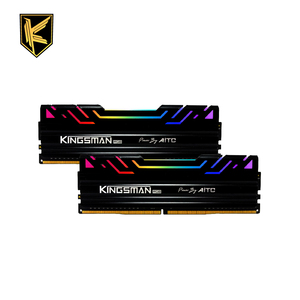 [KINGSMAN <b>GAMING</b>] Black RGB Ram Memory PC4 25600 8GBX2 3200MHz Dual Kit for Desktop - Product Image 1