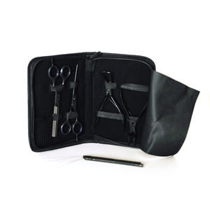 Kit de herramientas para extensión de pelo, alicates y tijeras de acero inoxidable, estuche con cremallera, Logo personalizado - Product Image 2