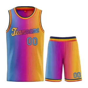 Neue Herren individuelle Multishades Sublimations-Gitter-Basketball-Anzug mit Spielernamen und Spielernummern .