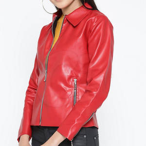 Nouvelle veste en cuir véritable pour femmes Manteau d'hiver léger et respirant confortable avec traitement fini - Product Image 3