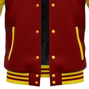 Chaqueta Letterman chaqueta universitaria al por mayor para invierno y otoño lana y forro de seda decoración de botones - Product Image 5