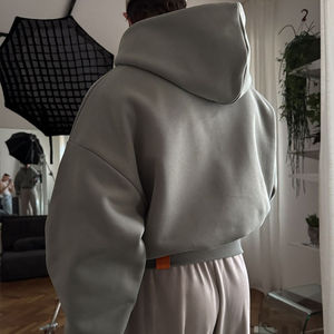 Sudadera con Capucha Personalizada con Estampado DTG 100% Algodón, Sudadera de Forro Polar Grueso para Invierno con Estampado Puff y Hombros Caídos - Product Image 5