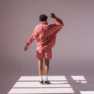 Conjunto de Camisa y Pantalones Cortos para Hombre, de Lino/Algodón Suave, Casual Elegante, Transpirable y de Secado Rápido, con Estampado |   Cintura Elástica Baja |   Servicio OEM - Product Image 6