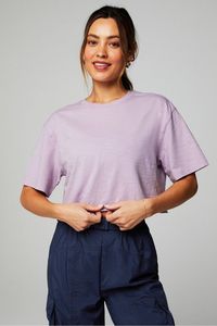 เสื้อยืดครอปผู้หญิง ผ้าเจอร์ซีย์เนื้อนุ่ม ระบายอากาศดี สีพื้น 180gsm ผสมสแปนเด็กซ์ สไตล์ลำลอง รับผลิตแบบ OEM - Product Image 2