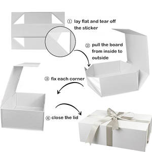 Grande boîte cadeau avec couvercle, 14 "x 9" x 4.5 "Boîte cadeau magnétique avec ruban, cartes et enveloppes pour cadeaux, idéale pour mariage - Product Image 4