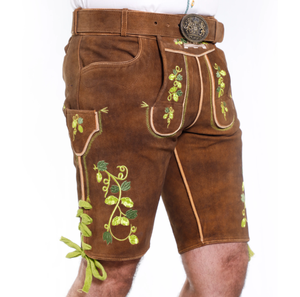 กางเกงขาสั้น100% lederhosen บาวาเรียแท้พรีเมี่ยมหนังแท้สไตล์บาวาเรียขายส่งราคา - Product Image 4