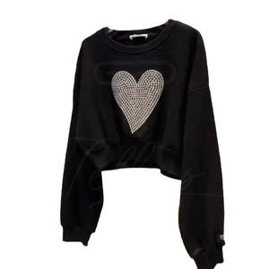 Venta al por mayor de sudadera elegante para las mujeres básicas de algodón mezclado Premium cómodo Rhinestone sudaderas para hombres y mujeres - Product Image 2