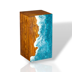 Handcrafted Rosewood Urn <b>Box</b> Ocean Wave Design Personalized <b>Memorial</b> Premium Adult Wooden Urn <b>Box</b> - Product Image 3