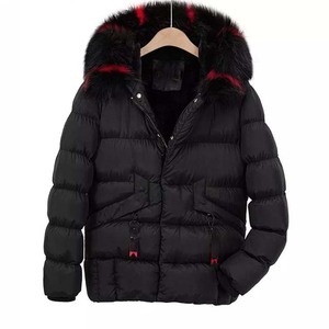 Blouson matelassé réversible imperméable noir pour homme 2025 – Vêtement de sport respirant en toile avec capuche en fourrure – Collection Hiver High Street - Product Image 3
