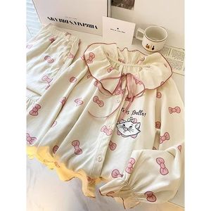 <span class=keywords><strong>Pigiama</strong></span> Personalizzato con Stampa <span class=keywords><strong>Gatto</strong></span> Cartoon per Donne e Ragazze, Maglia a Maniche Lunghe con Pantaloni, Abbigliamento da Notte, Set <span class=keywords><strong>Pigiama</strong></span> 2 Pezzi - Product Image 4