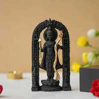 Ram Ji Murti avec Ayodhya Mandir modèle Shri Ram Ji idole pour la maison Temple bureau bureau voiture tableau de bord chambre décor cadeau spirituel