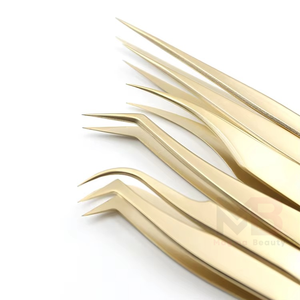 Pince à épiler pour extensions de cils de haute qualité, ensemble personnalisé, miroirs pour cils, pince à épiler en acier inoxydable avec pointe en fibre et poignée en diamant - Product Image 4