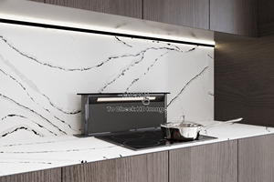 Dự Án Nv891 Tốt Nhất Loại Sóng Tĩnh Mạch Nhân Tạo Thạch Anh Nhà Bếp Countertop Đảo Bàn Ăn Hiện Đại Với Bảo Vệ Cạnh - Product Image 3