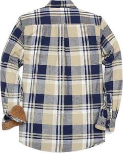 เสื้อเชิ้ตผ้าสักหลาดผ้าฝ้ายเฮฟวี่เวทสำหรับผู้ชายเสื้อลายตารางหมากรุกคอสูงลายสก๊อตดีไซน์แบบกระดุมสำหรับเด็กผู้ชาย6XL ขนาดเดียว - Product Image 2