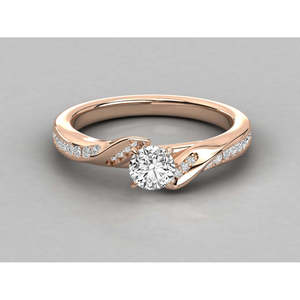 14K Gold Solitaire Ring for Ladies with Lab Grown Diamond - Product Image 6