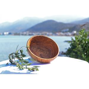 Ensaladera de madera redonda personalizable para restaurantes y hoteles de la mejor calidad con diseño rústico y logotipos personalizados - Product Image 2