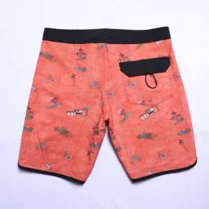 กางเกงขาสั้นชายหาดแบบแห้งเร็วสำหรับผู้ชายผ้าซับเมชั่นเอวยางยืดพิมพ์ลายแบบระเหิดและโลโก้สำหรับชุดว่ายน้ำงานตามสั่ง - Product Image 6