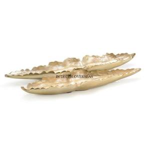 Metal de alta calidad hecho de alto grado chapado en oro martillado textura flores diseñador servir y decoración tazón suministros de la India - Product Image 2