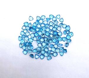 พลอยบุษราคัมสีฟ้าขนาด6มม. ตัดเป็นล้านล้านอัญมณีสีฟ้าบุษราคัมหินเจียระไนแบบปรับขนาดสำหรับทำเครื่องประดับโดยผู้ค้าส่ง - Product Image 2