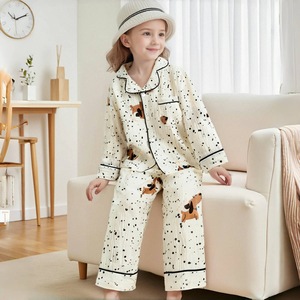 Fabricante Atacado Novo Luxo Bonito Outono Inverno Botão até Algodão Menina Crianças Família Pijama Calças Conjunto de Roupas - Product Image 1
