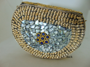 Pochette de soirée bohème vintage avec chaîne décorée de perles, de luxe pour femmes - Product Image 4