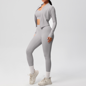 Wholesale Fitness Clothing Women Gym Sport Wear Butt Lift Yoga <b>Leggings</b> Women Breathable 2 Piece Workout Sets - Product Image 6