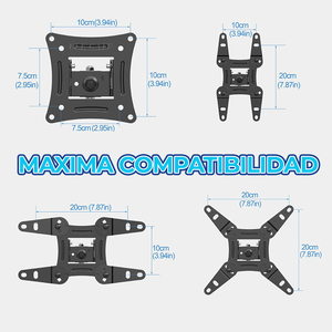 Supporto da Parete Resistente per TV da 17 a 42 Pollici, Estensibile e Inclinabile, Staffa in Acciaio per TV e Plasma fino a 20 kg, per Uso Ufficio - Product Image 5