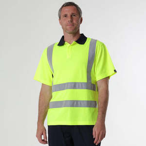 Reflex <b>Hi</b> <b>Vis</b> Comfort Cotton Workwear Reflective Safety Reflection Short Sleeve High Visibility Collar <b>T</b> <b>Shirt</b> for Men - Product Image 3