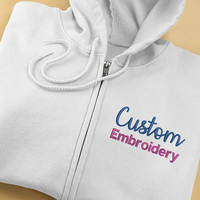 Sudadera con Capucha y Cremallera Personalizada con Bordado, Texto/Logotipo/Diseño, 100% Algodón, Sudadera de Invierno con Colores y Tallas Personalizadas