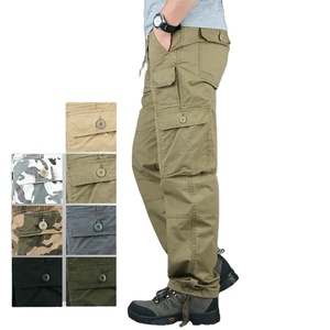 กางเกงลำลองผ้าฝ้ายออร์แกนิกของผู้ชายกางเกงคาร์โก้ระบายอากาศได้หลายกระเป๋าระดับพรีเมียมทันสมัย100% ใหม่ - Product Image 1