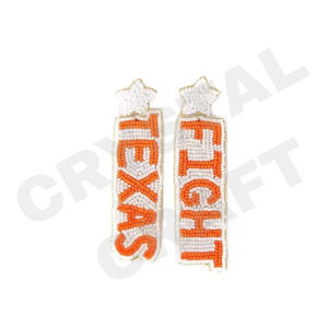 Boucles d'oreilles perlées élégance florale vintage pour femmes patriotique Orange blanc bleu pour les mariages ou le jour du souvenir - Product Image 5