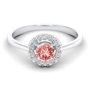 Anillo Halo con Morganita de Corte Redondo de 0.5 Quilates en Oro Sólido de 14K, Diseño Clásico REYES, para Mujer, Joyería con Diamantes Certificados por IGI - Product Image 5